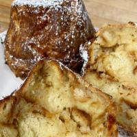 Brioche Bread Pudding · personal banana brioche bread pudding baked as a bun