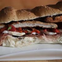 Gigi'S Cutlet Sub · Prosciutto, Breaded Chicken Cutlet, Roasted Red Peppers, Fresh Mozzarella