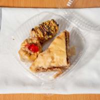 Baklava · Layered pastry dessert made of filo pastry, filled with chopped nuts, and sweetened with hon...