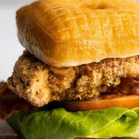 Fried Chicken Blt* · Fried chicken breast with bacon, lettuce and tomato on your choice of bun.