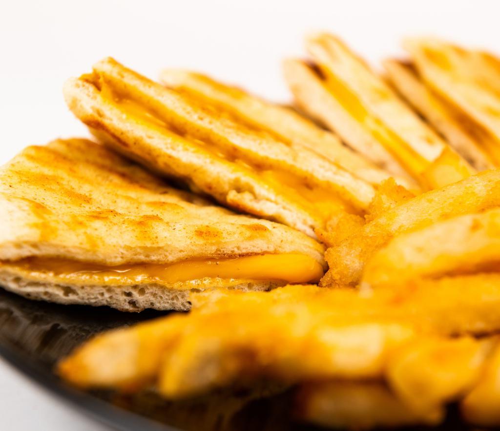 Grilled Cheese Pita · Served with fries.