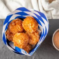 Gluten-Free Tots · house-made every day || cheddar || tomato aioli || we have a completely separate GF fryer!