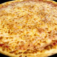 Plain Cheese Pizza (Large) · We make our dough and sauce fresh daily with the finest ingredients and use only 100% mozzar...