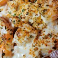 Seafood Sensation Alfredo Pretzel Bites  · Our Top Seller Lump Crabmeat and Jumbo Shrimp with mozzarella cheese old bay seasoning and A...