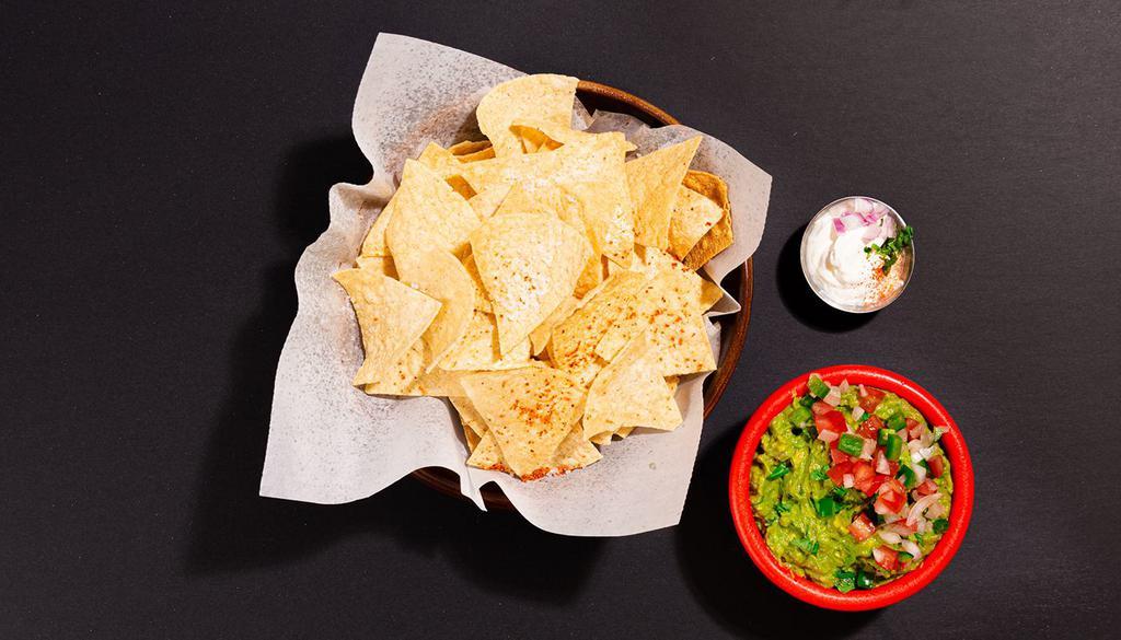 Chips And Guacamole · Tortilla chips with housemade fresh guacamole.
