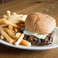 Lamb Cheese Burger  · Lamb burger with cheese. Served with lettuce, tomato, and onions on bulky roll and your choi...