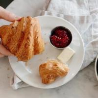 Plain Croissant · A buttery, flaky pastry made of laminated yeast dough and butter.. Contains: Wheat, Dairy, Egg