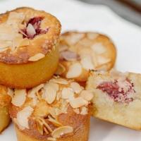 Roasted Strawberry Tea Cake (Gf) · Tender almond cake with roasted strawberry topped with sliced almonds and sanding sugar.. Co...