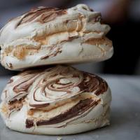 Chocolate Coconut Meringue Cloud (Gf) · Sweet crisp meringue swirl with Valrhona dark chocolate and coconut.. Contains: Egg, Dairy, ...