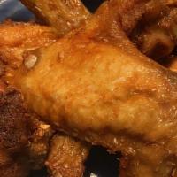 Chicken Wings · 3 full wing and drum: soy, teriyaki, Thai sweet chili, or spicy chili dipping sauce.