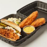 Chicken Sandwich (Killer Combo) · Delicious air fried boneless chicken breast topped with pickle & coleslaw. This 