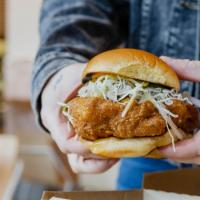 Crispy Chick · Fried Chicken, Pickles, Chipotle Mayo, Hot Sauce