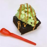 Brownie With An Ice Cream Scoop · Pick a Scoop of Ice Cream to put on a hot brownie!