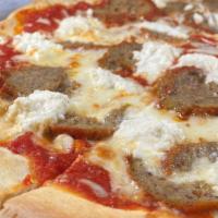 Meatball & Ricotta Pizza · sliced Chateau meatballs, ricotta & fresh basil