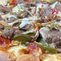 Chateau Special Pizza · pepperoni, italian sausage, onion, mushroom, green peppers