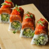 Summer Roll · Spicy. Spicy tuna, avocado, cucumber, and tobiko.