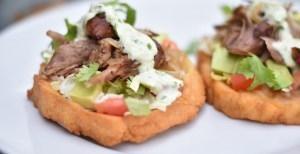 Sope (3Pcs) · Made with corn masa and topped with beans, lettuce, protein of your choice, cream and cheese...