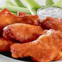 Homemade Spicy Wings (9Pcs) · Homemade Wings with Spicy Rub, Cooked Twice, Original Flavor Only. Served with Blue Cheese