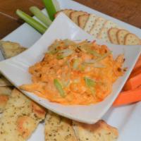 Buffalo Chicken Dip	 · Pita, crackers, carrots, celery