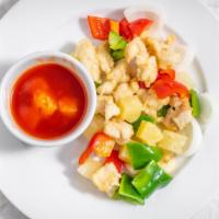 Sweet & Sour Chicken-Lunch · Pineapple, bell peppers, onions.
