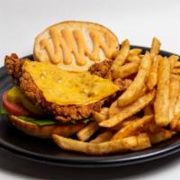 Spring Street Chicken Sandwich · Spicy. Spicy fried chicken breast, chipotle mayo, bacon jam, and pickle on toasted brioche b...