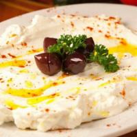Lebni · Fresh filtered yogurt with walnuts, garlic, and dill. Appetizers come with a side of pita br...