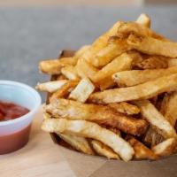Handcut Fries · Hand cut fries from Maine Potatoes - The ingredients of this dish are gluten free but they a...
