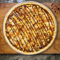 Pollo Perfection Pizza · Grilled chicken, broccoli, fresh garlic, crushed red pepper flakes, and mozzarella cheese ba...