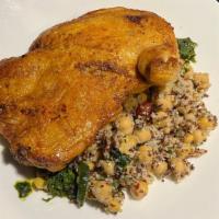 Roasted Chicken · Mashed potatoes, broccoli rabe, lemon thyme jus