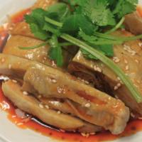 Steamed Chicken With Chili Sauce (With Bones) 重口水離 · Hot and spicy. with bones