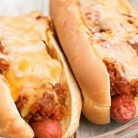 Two Chili & Cheese Ballpark Dogs · Two All Beef Hotdogs with Chili & Cheese on a soft hotdog rolls.  Served with a side of cole...