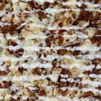 Chicken Bacon Ranch Pizza  · Grilled chicken, mozzarella cheese and ranch dressing.