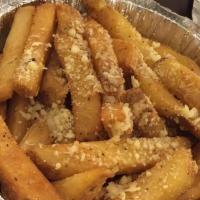 Jersey Shore Fries · tossed in parmesan cheese, extra virgin olive oil & fresh garlic.