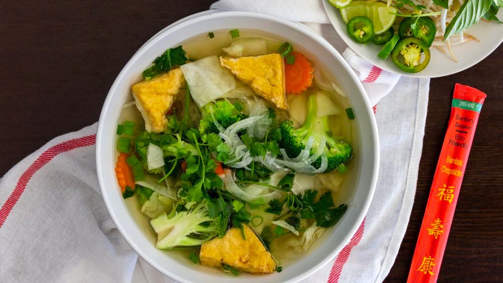 Vegetable Pho Specialm · Tofu, veggie ham and fresh vegetables.