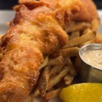Fried Cod Basket · With French fries, coleslaw, and pickles.
