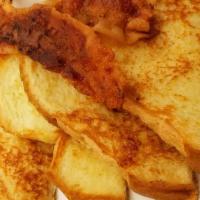 French Toast · Made with 3 thick slices of Texas French toast. Add bacon, ham or sausage for an additional ...