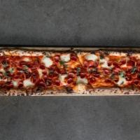 Pepperoni (Large) · pepperoni, tomato sauce, mozzarella, oregano