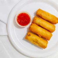 Vegetable Spring Rolls · Fried vegetable spring roll served with Thai sweet chill sauce