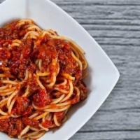 Spaghetti · With meat sauce.