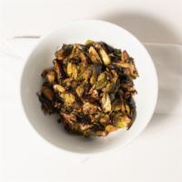 Brussels Sprout · Pancetta, Roasted Garlic Balsamic Glaze.