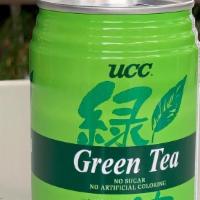 Japanese Cold Green Tea · Japanese unsweetened green tea, no sugar, and no artificial coloring. Served cold in a can.
