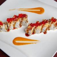 Washington Square Roll · Smoked eel and cucumber, wrapped in shrimp tempura, glazed with sweet Japanese sauce, and to...