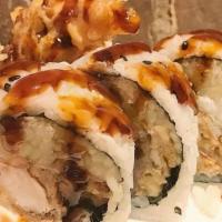 Upenn Roll · Soft shell crab tempura, cream cheese, cucumber, lettuce, and spicy mayo, 5 Big pcs