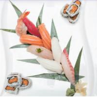 Sushi Bleu · 8 pieces of sushi and 1 roll (chef choice)