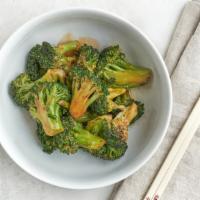 Wok-Seared Spicy Broccoli · Wok-seared broccoli and spicy housemade garlic sauce.