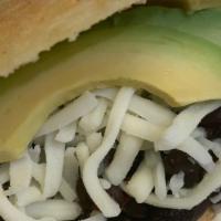 Arepa Patapata · Shredded cheese, black beans or red beans, and avocado.