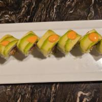 Dragon Roll · Spicy Crunchy Tuna roll topped with avocado.