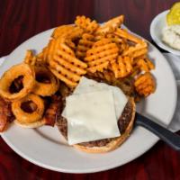 Cheeseburger · All burgers served with french fries or chips coleslaw and pickle. all deluxe burgers are se...