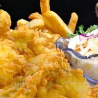 Fish & Chips · JP Seafood’s award winning fish & chips comes to evergreen!. golden dipt fried white fish wi...