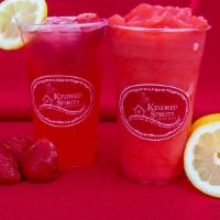 Fresh Strawberry Lemonade  · Made with real strawberries all blended to perfection.